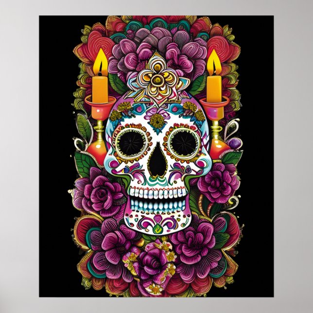 Arte de la calavera del azúcar - Altar de la luz d (Frente)