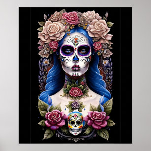 Arte de la calavera del azúcar - Belleza florecien