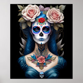 Arte de la calavera del azúcar - Colorido Día de l