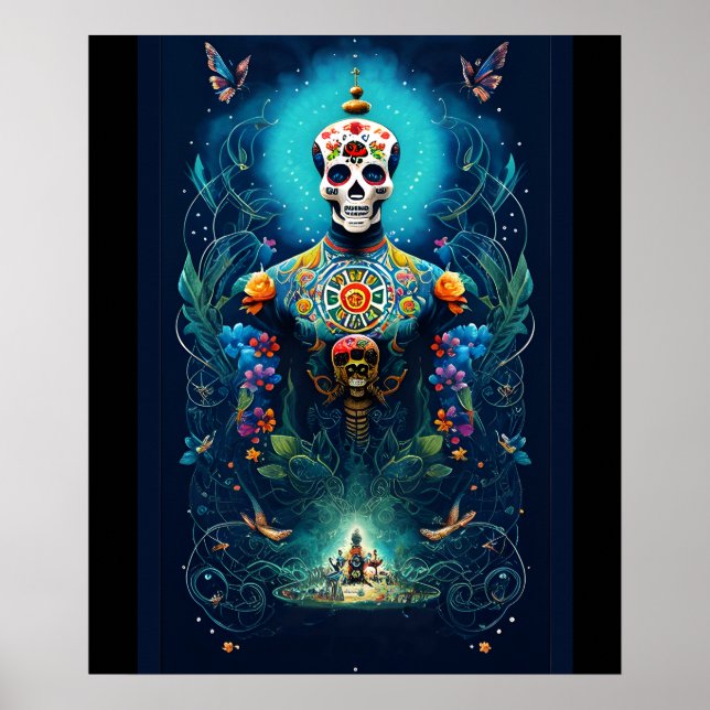 Arte de la calavera del azúcar - Descubra la belle (Frente)