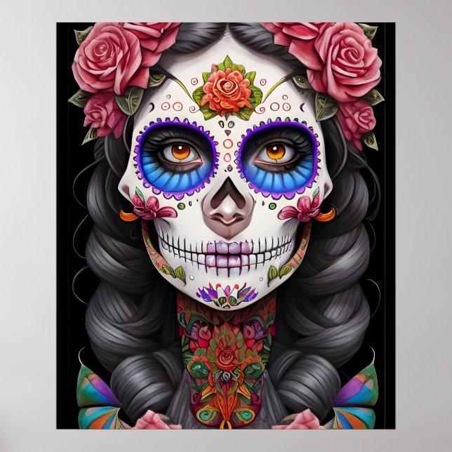 Arte de la calavera del azúcar - maquillaje de crá (Frente)