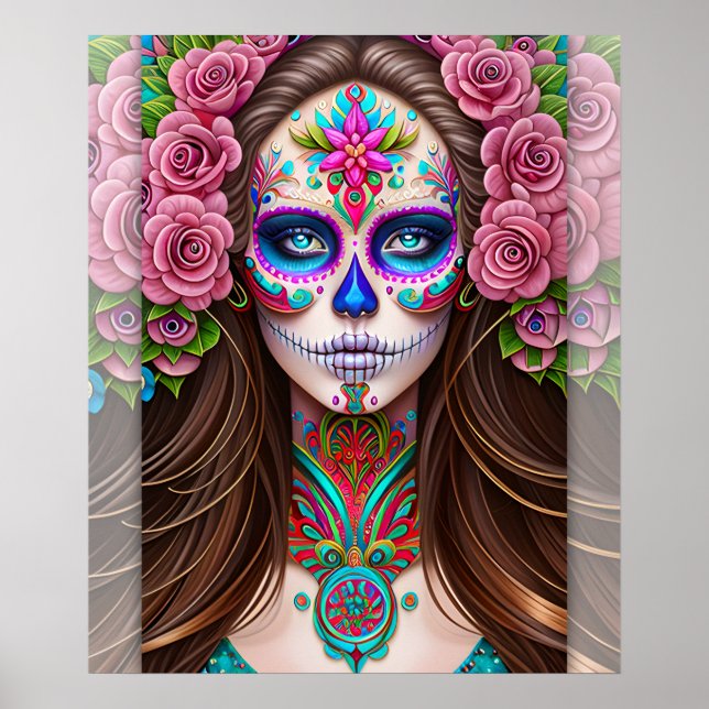 Arte de la calavera del azúcar - maquillaje de crá (Frente)