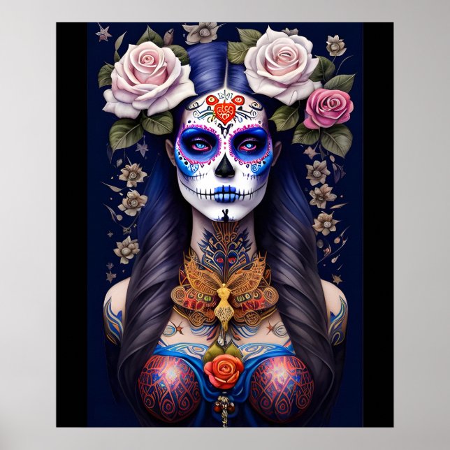 Arte de la calavera del azúcar - maquillaje de crá (Frente)