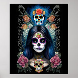 Arte de la calavera del azúcar - Maquillaje del cr