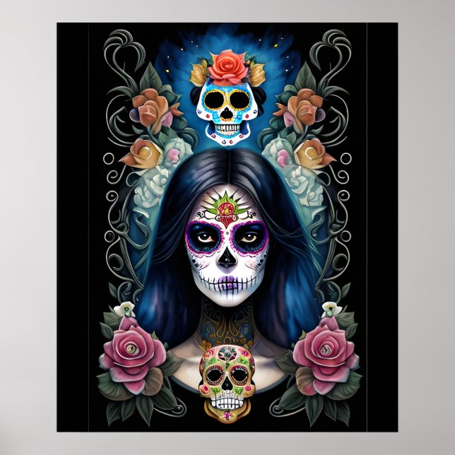 Arte de la calavera del azúcar - Maquillaje del cr (Frente)