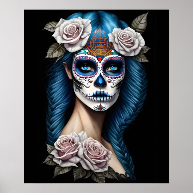 Arte de la Calavera del Azúcar - Mujer asombrosa (Frente)