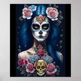 Arte de la calavera del azúcar - Mujer en huelga e