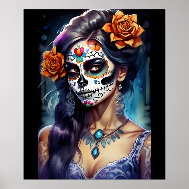 Arte de la Calavera del Azúcar - Rostros del Festi (Frente)