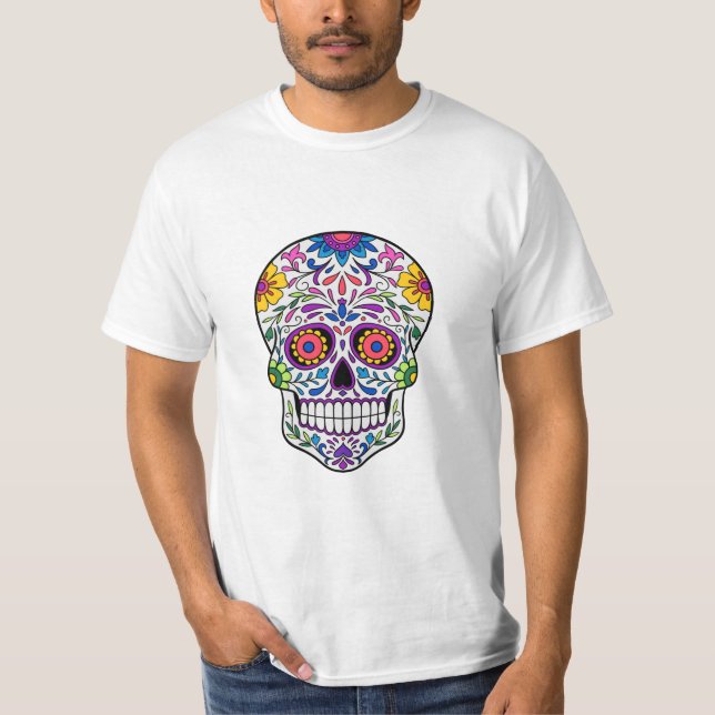 Arte de la camiseta con azucar Skull (Anverso)