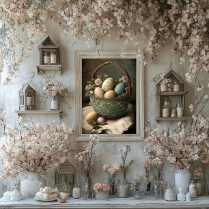 Arte de la cesta de huevos de pascua de estilo vin