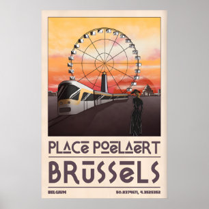 Arte de la ciudad de Bruselas Impresión del tranví