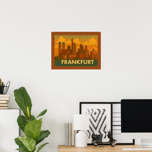 Arte de la ciudad de Frankfurt Alemania (Oficina en casa)