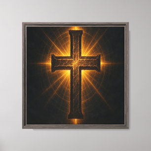 Arte de la Cruz Dorada Radiante - El resplandor es
