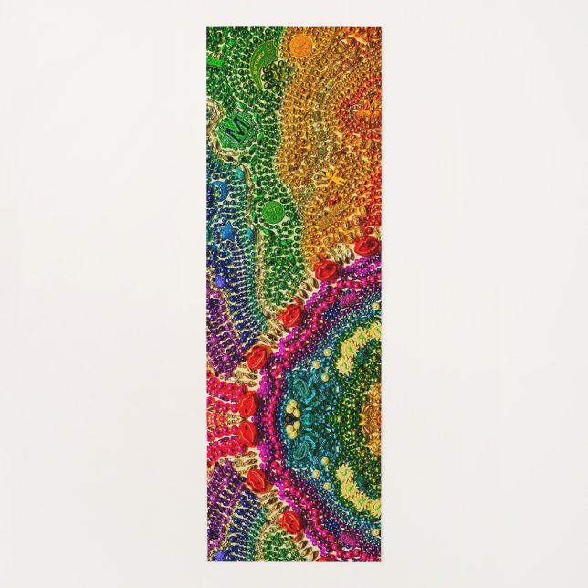Arte de la cuenta del arcoiris Mardi Gras YOGA MAT (Anverso)
