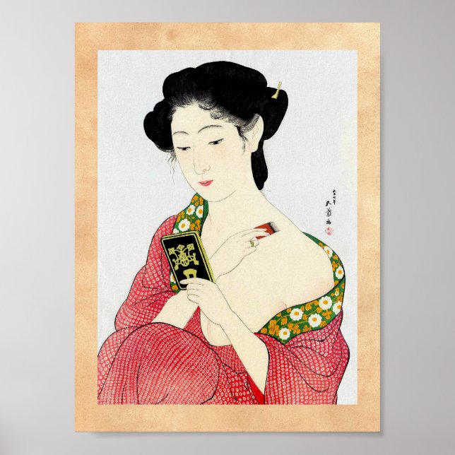 Arte de la dama de geisha clásica japonesa orienta (Frente)
