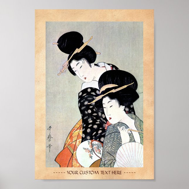 Arte de la dama de geisha clásica japonesa orienta (Frente)