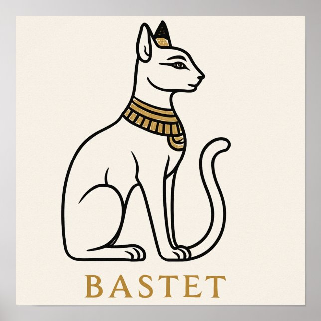 Arte de la diosa gata egipcia Bastet Poster (Frente)