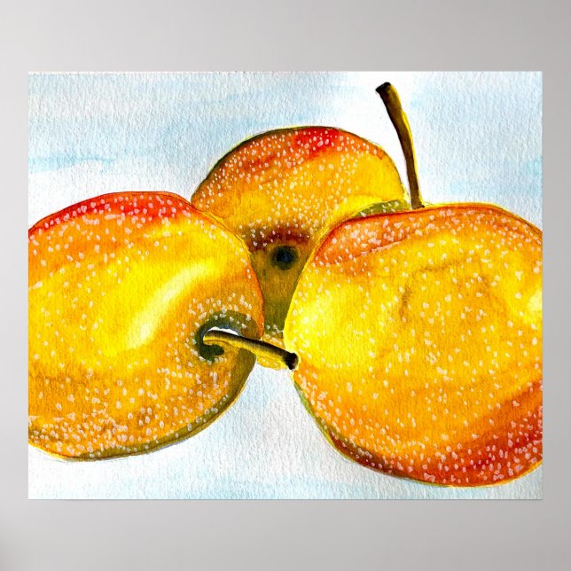 Arte de la fruta de la acuarela de Nashi (Frente)