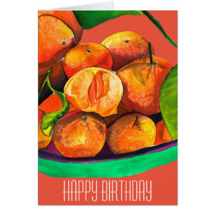 Arte de la fruta de la acuarela del naranja mandar