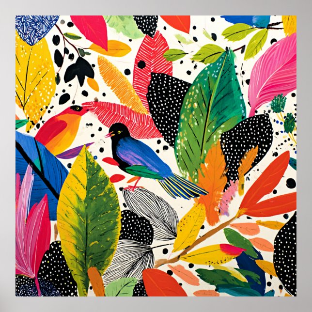 Arte de la jungla brillante y colorida (Frente)