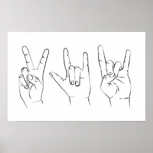Arte de la línea de gestos de mano