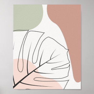 arte de la línea de monstera minimalista