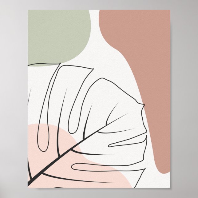 arte de la línea de monstera minimalista (Frente)