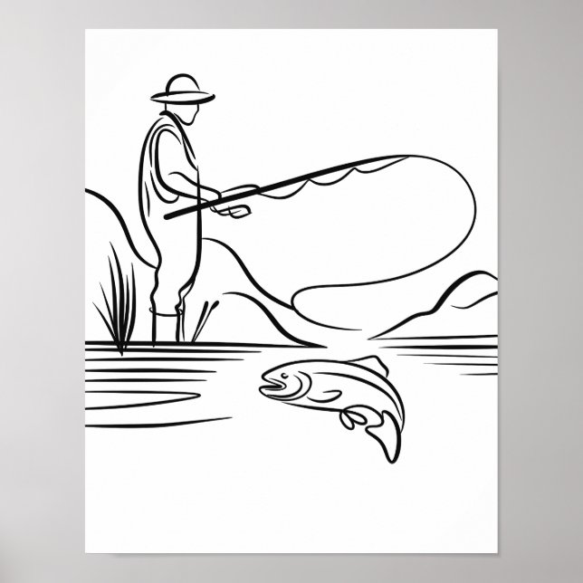 Arte de la línea de pesca del salmón (Frente)
