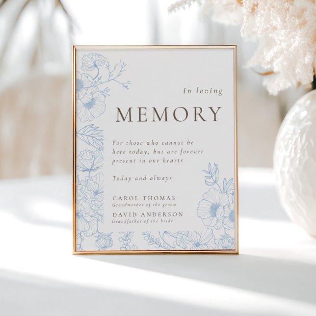 Arte De La Línea Floral Azul Francesa En Memoria A (Subido por el creador)