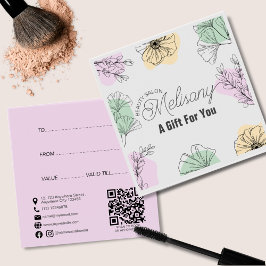 Arte de la línea floral verde rosa dorada minimali