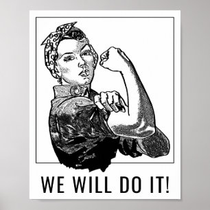 Arte de la línea gráfica Can-Do Feminista Rosie-Th