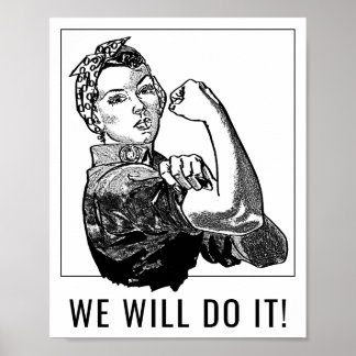 Arte de la línea gráfica Can-Do Feminista Rosie-Th