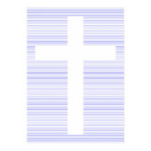 Arte de la línea Minimalista de la cruz azul y bla