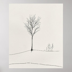 arte de la línea minimalista moderna de árbol mini