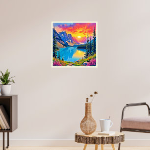 Arte de la Majestad del Lago de la Montaña en el A