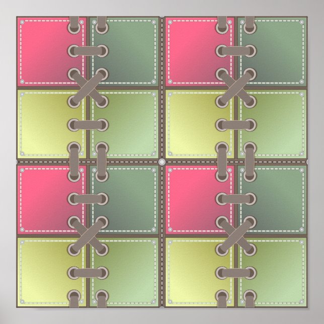 arte de la moda rosa y verde (Frente)