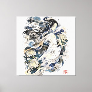 Arte de la mujer de nieve japonesa Yokai de invi