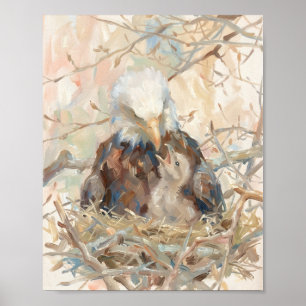 Arte de la naturaleza del nido del águila calva ac