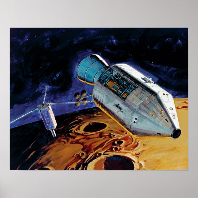 Arte de la órbita lunar del subsatélite Apollo 15  (Frente)