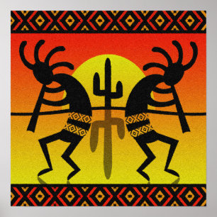 Arte de la pared de Kokopelli del sudoeste del