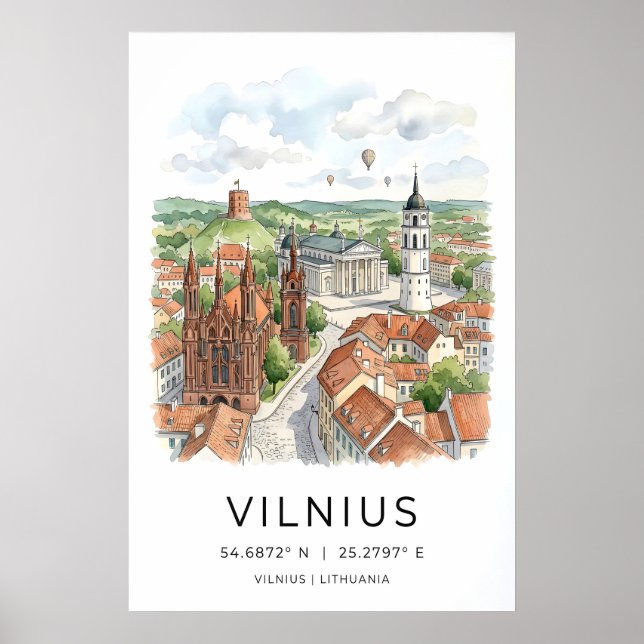 Arte de la pared de la ciudad de Vilnius - horizon (Frente)