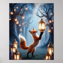 Arte de la pared de la linterna de Fox Spirit - Bo