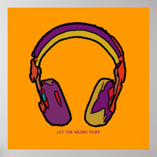 arte de la pared del auricular de DJ