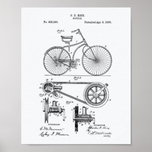 Arte de la patente de la bicicleta 1890 - Libro