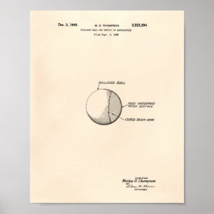 Arte de la patente de la bola de billar 1940 -