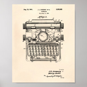 Arte de la patente de la máquina de escribir 1941