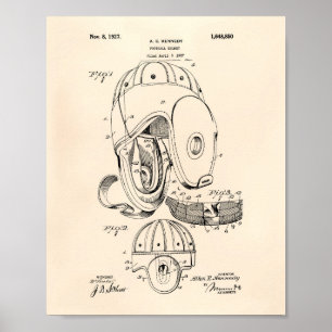 Arte de la patente del casco de fútbol americano