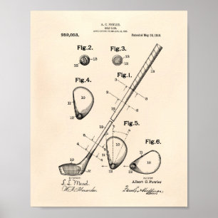 Arte de la patente del club de golf 1910 - Peper