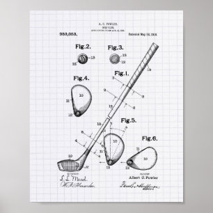Arte de la patente del club de golf 1910 - Peper