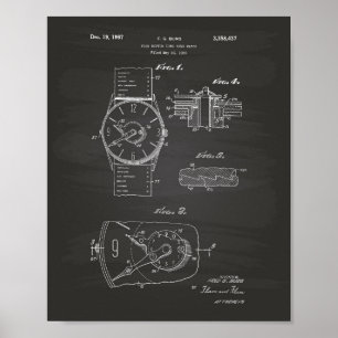Arte de la patente del reloj 1966 - pizarra